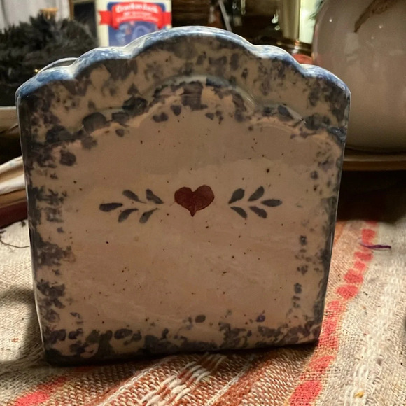 boothe Other - Heart and splatters Boothe 1990 ceramic napkin holder